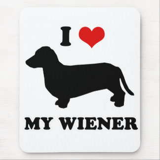 WIENER DOG T - SHIRTS - "Ik hou van mijn vrouw" Muismat