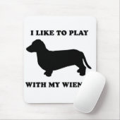 WIENER DOG T - SHIRTS - "Ik speel graag met mijn v Muismat (Met muis)