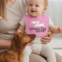 Wiener Hond Liefde Roze Polka Hond Baby slab