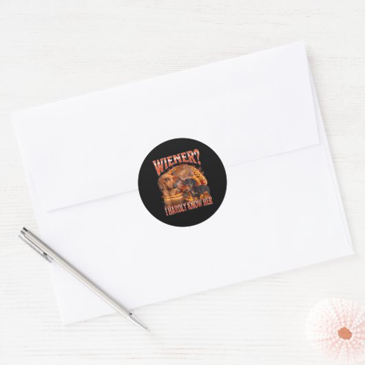 Wiener I Hardly Know Her Funny Offensive Dachshund Ronde Sticker (Envelop)