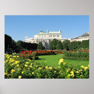 Wiener Volksgarten met Rozen Poster