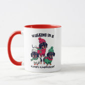 Wiener Wonderland Teckel Doxie Kerstkoffie Mok (Links)