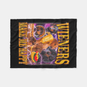 Wieners Make Me Happy Funny Dachshund Dog Lover  Fleece Deken (Voorkant (Horizontaal))