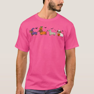 Wienerse Hond Heks Gelukkig Halloweenie Schattig H T-shirt