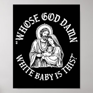 Wiens God Wit Baby Is Deze Grappige Kerstmis Poster