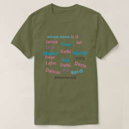 Wiens naam is het? /MALE & VROUW/ZAZZLE/alle maten T-shirt