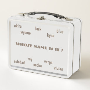 Wiens naam is het? Metal LunchBox met Unisex-naam
