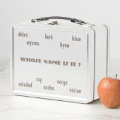 Wiens naam is het? Metal LunchBox met Unisex-naam (In situ)