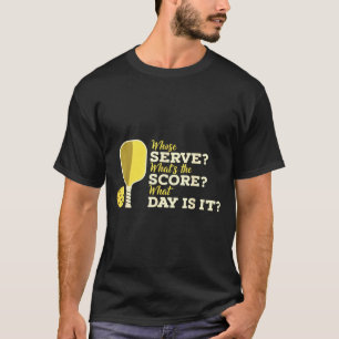 Wiens opslag is het de score leuke pickleball-spel t-shirt