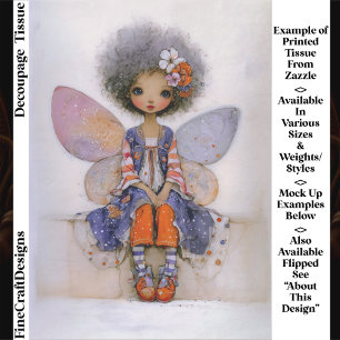 Wier Boho Fee met Afro Haar EQ1R Decoupage Tissuepapier