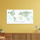 Wier wereldkaart muurkunst – Aquarel natuur Canvas Afdruk (Insitu (Woonkamer))