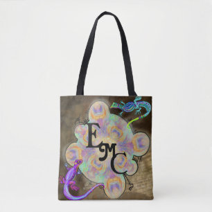 Wierd Lizard Monogram Intials Bag Draagtas