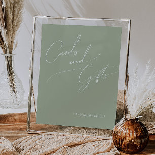 Wierige Script   Saliegroene Kaarten en Cadeaus Bo Poster