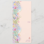 Wierige Wilde Bloemen Tuin Bruiloft Borrel Menu (Achterkant)