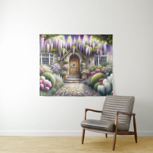 Wierookte Tuinpaddentje in Cottage Stijl Wandkleed
