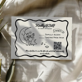 Wierreactiekaart voor de Whimsical Moon RSVP Kaartje