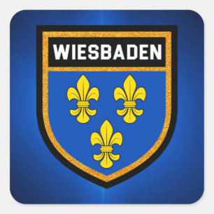 Wiesbaden Flag Vierkante Sticker