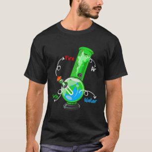 Wiet Bong Elets Fire Water Air THC Roken Anatomie T-shirt