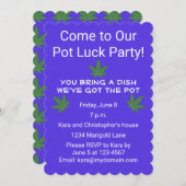 Wiet Leaf Pot Luck Party Gepersonaliseerd Kaart (Voorkant / Achterkant)