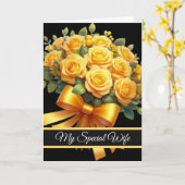 Wife Birthday Card Kaart (Gele Bloem)