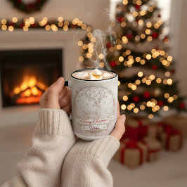 Wife Christmas Mug – Personalized Reindeer Tweekleurige Koffiemok