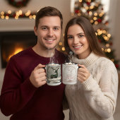 Wife Christmas Mug – Personalized Reindeer Tweekleurige Koffiemok