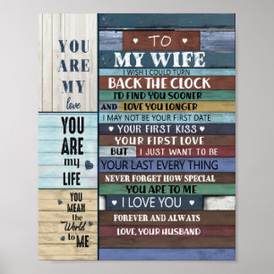 Wife Gift Brief aan mijn vrouw-liefde van echtge Poster