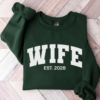 Wife Husband Sweatshirt, Custom Engagement Gift Trui