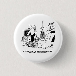 Wife verbergt de afstandsbediening van de tv ronde button 3,2 cm