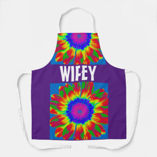 WIFE WIFEY TIE DYE KITCHEN APRON SCHORT