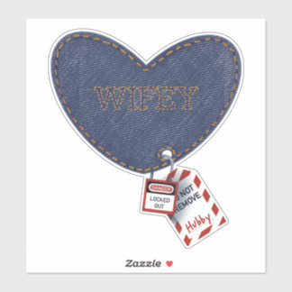Wifey and Hubby Electrical Lockout Tagout Heart Sticker