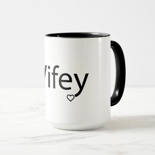 Wifey - Black 15 oz Combo Mug (Devant droit)