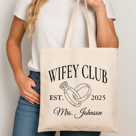 Wifey Club Custom Canvas tas, huwelijksreis cadeau Tote Bag