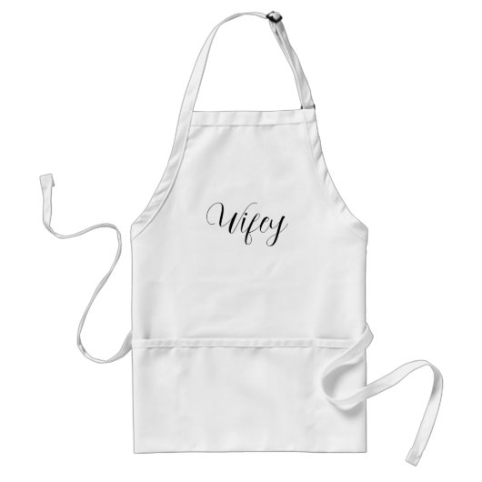 Wifey Elegant Zwart Script Wit Vrouwen Standaard Schort (Voorkant)