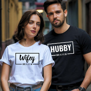 Wifey en Hubby - Huwelijksfeest & Huwelijksreis T-shirt