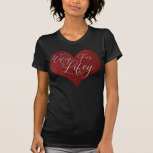 Wifey for Lifey Quote Red Glitter Heart T-shirt