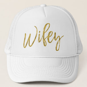 Wifey Gold Folie en Witte Trucker Hoed Pet
