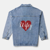 Wifey in Rode Hart Denim Jas Jacket (Achterkant)