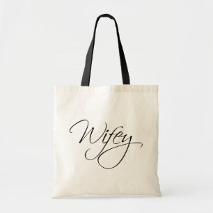 Wifey-kalligrafie Tote Bag