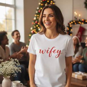 Wifey Kleurrijk Schrift Hart Dames T-Shirt Cadeau