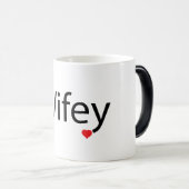 Wifey - Mug de Morphing noir/blanc 11 oz (Devant droit)