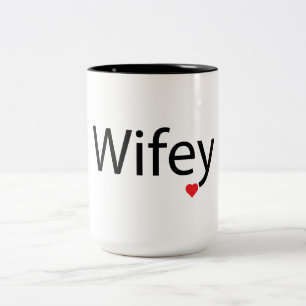 Wifey - Noir 15 oz Mug à deux tons