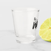 Wifey penseelscript grillige tekst voor bruid shot glas (Links)