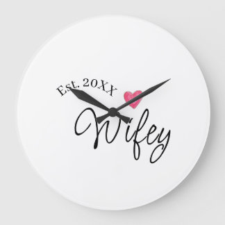 Wifey red heart est. Year future wife valentine's  Grote Klok