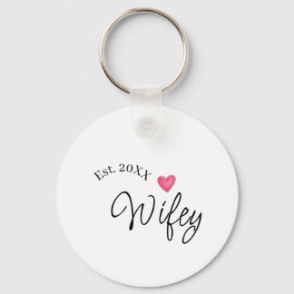 Wifey red heart est. Year future wife valentine's  Sleutelhanger