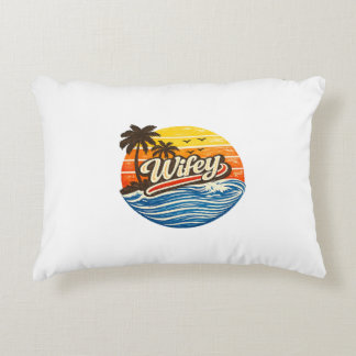 Wifey Retro Zonsondergang Design Accent Kussen