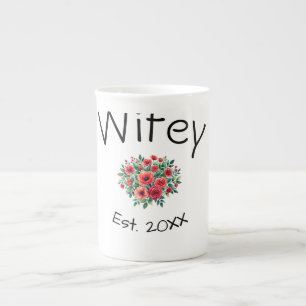 Wifey rode bloemrijke est Jaar toekomstige vrouw v Porselein Kop
