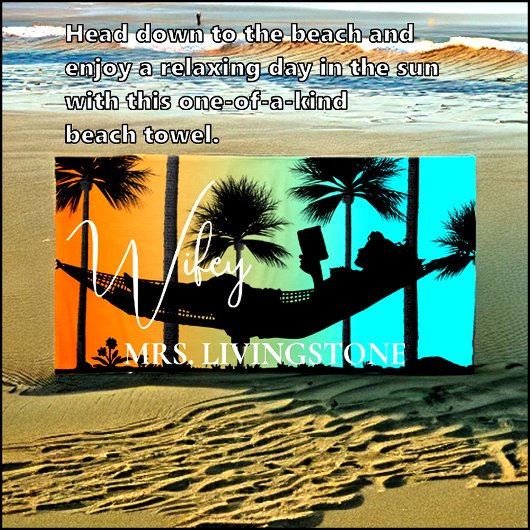 Wifey Script, Jouw naam toevoegen, tropisch, stran Strandlaken