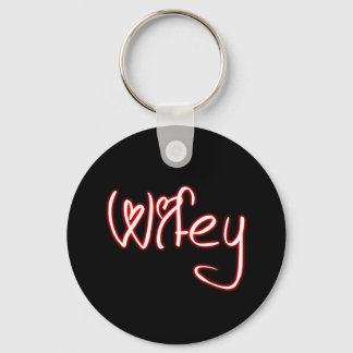 Wifey Sleutelhanger - Zwart wit rood met hoofdlett