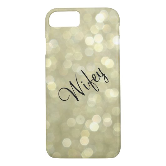 Wifey Sparkly Gold iPhone 7 Coque (Dos)